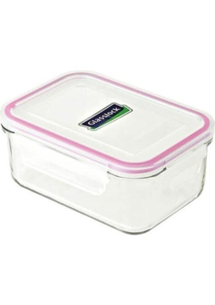 Dikdörtgen Cam Saklama Kabı, 400 Ml, Mavi, Sağlam ve Şık Tasarım