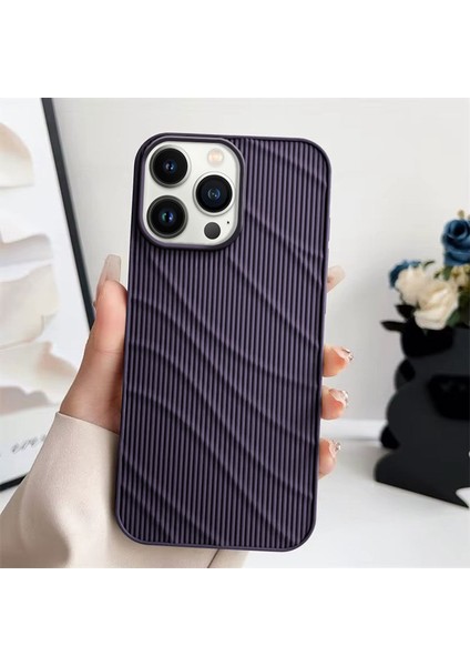 Apple iPhone 16 Pro Max Uyumlu Kılıf Zebana Fine-Line Silikon Kılıf Derin Mor