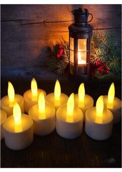 6 Adet Sarı Pilli LED Mum, Sıcak ve Huzurlu Atmosfer Için Şık Seçenek