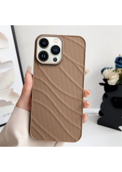 Apple iPhone 16 Pro Max Uyumlu Kılıf Zebana Fine-Line Silikon Kılıf Desert Titanyum