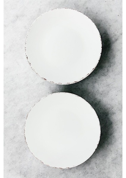 2'li Krem Rustik Servis Tabak Seti, 27CM, Şık ve Zarif Servis Tabağı Takımı