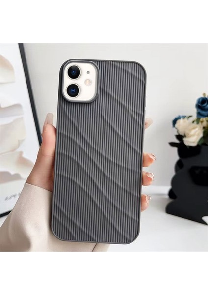 Apple iPhone 12 Uyumlu Kılıf Zebana Fine-Line Silikon Kılıf Gri