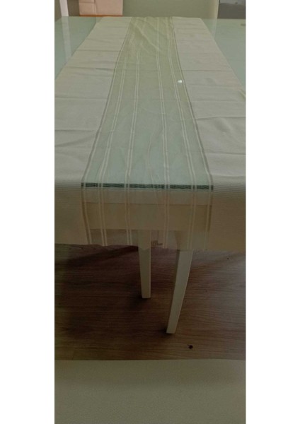 Şık Bej Amerikan Servis ve Sehba Örtüsü 140X40, Zarif Masa Dekoru