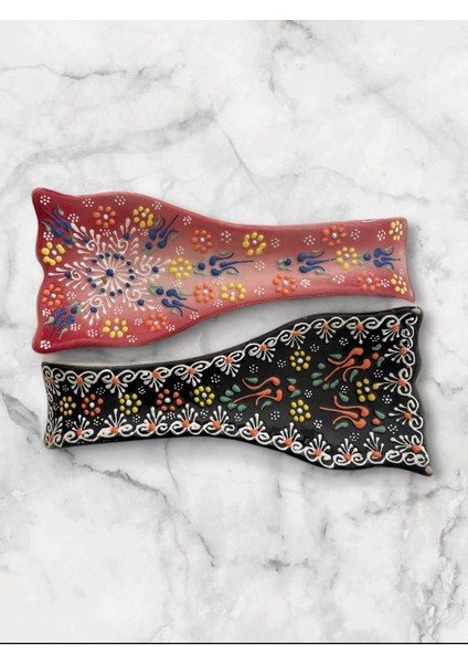 El Yapımı Seramik Dekoratif Kaşıklık ve Kepçe Altlığı, Kırmızı Renkli fiyatları