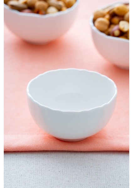 Beyaz 6'lı Yuvarlak Kase Takımı, 8 Cm, Şık ve Dayanıklı Tasarım