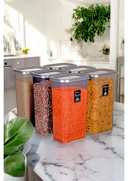 6'lı 3200ML Mega Boy Dikdörtgen Saklama Kabı Çeyiz Seti 28 Etiket Hediye fiyatları