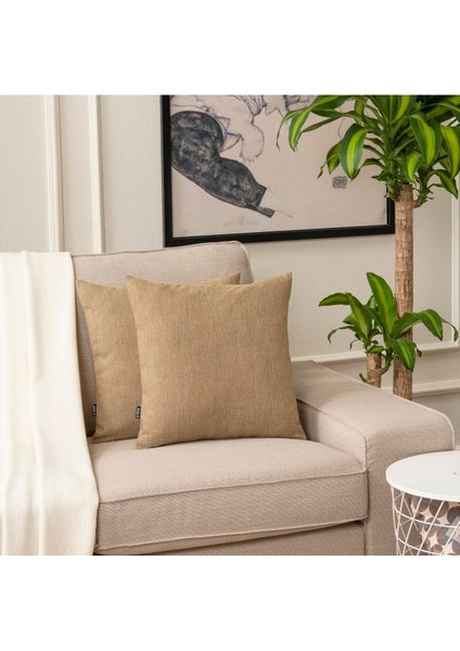 Vizon Tekli Keten Kırlent Kılıfı, Dekoratif ve Şık Tasarım