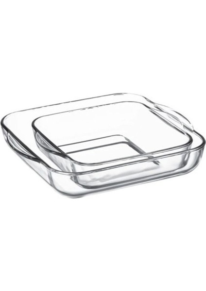 Turuncu Kare Borcam 2'li Fırın Tepsisi, Dayanıklı ve Şık Mutfak Gereci