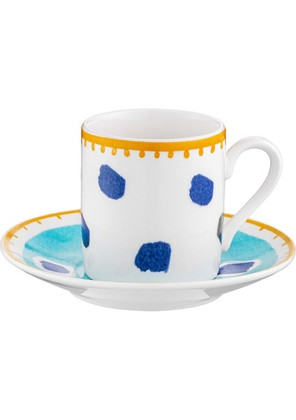 Çok Renkli 2 Kişilik Kahve Fincan Takımı, Şık ve Renkli Tasarım modelleri