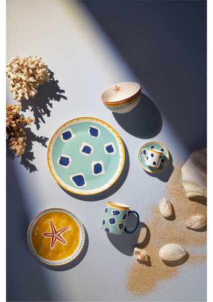 Çok Renkli 2 Kişilik Kahve Fincan Takımı, Şık ve Renkli Tasarım