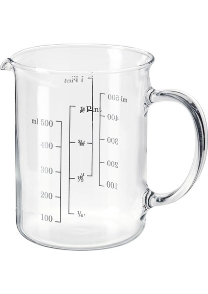 Şeffaf Cam Ölçü Kabı, 0.5 Litre, 12 Cm, Turuncu Detaylı, Pratik Kullanım Sağlar fiyatları