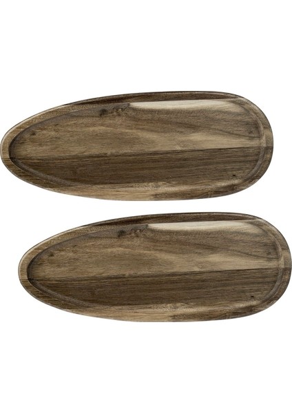 Kahverengi Oval Sunum Tabağı Seti, Zarif ve Şık Tasarım, 2'li Paket fiyatları