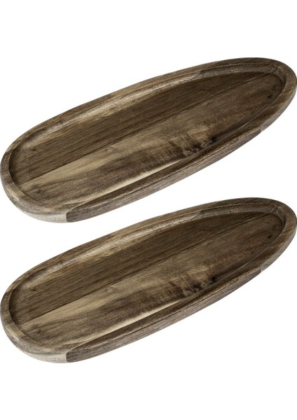 Kahverengi Oval Sunum Tabağı Seti, Zarif ve Şık Tasarım, 2'li Paket modelleri