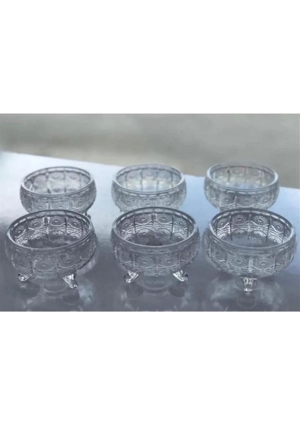 Şık Beyaz Cam Ayaklı 6'lı Kase Takımı fiyatları