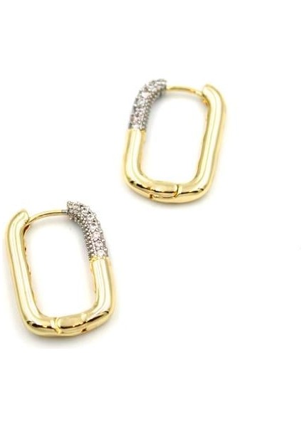 Dikdörgen Taşlı Küpe - Altın fiyatları