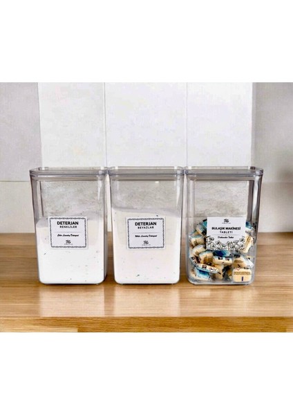 3’lü Deterjan Seti, Bulaşık Tablet Kutusu, Renkli ve Beyaz Deterjan Kavanozu modelleri