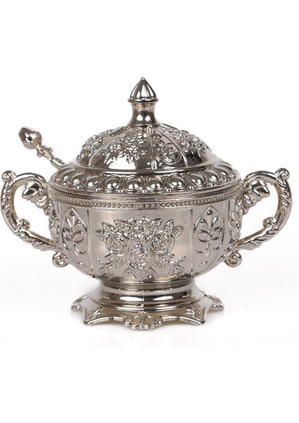 Bakır Zamak Şekerlik Kase, 11X13 Cm, Kaşık Dahil fiyatları