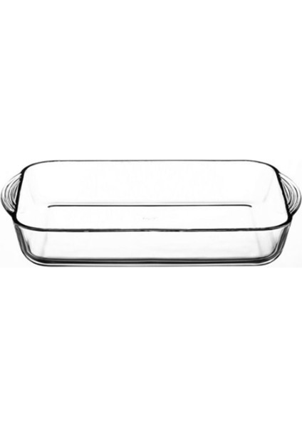 Dikdörtgen Borcam Fırın Tepsisi, Kulplu, Turuncu, Dayanıklı ve Şık Tasarım