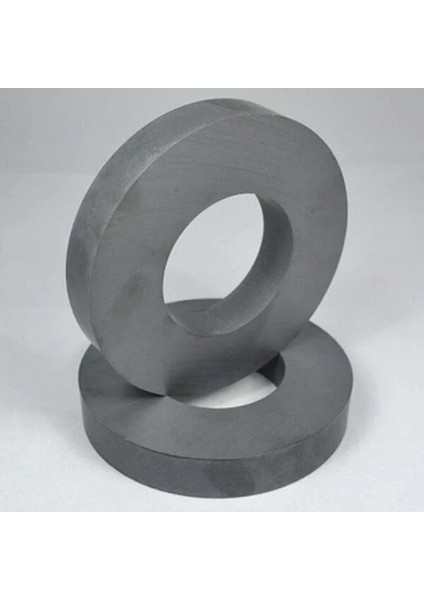 Güçlü Ferrit Seramik Halka Mıknatıs 60X32X10 mm Siyah