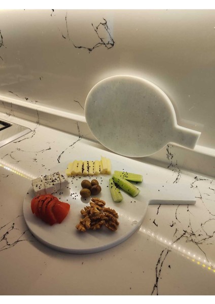 Beyaz Mermer Dekoratif Tabak ve Çok Amaçlı Sunum Kaseleri Seti fiyatları