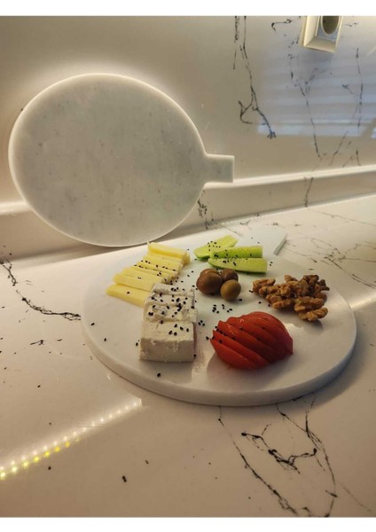 Beyaz Mermer Dekoratif Tabak ve Çok Amaçlı Sunum Kaseleri Seti indirimleri