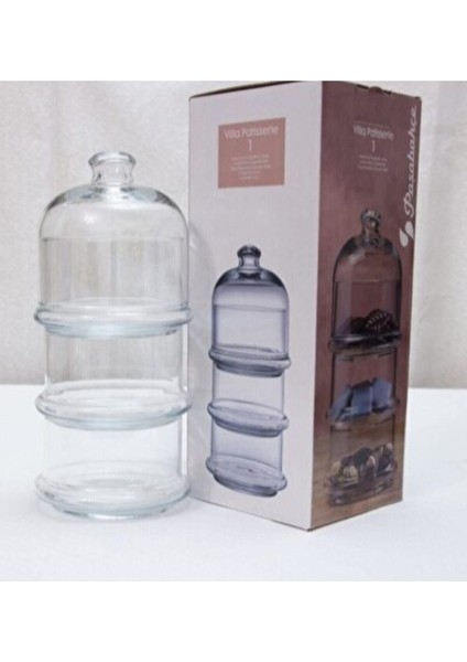 3 Katlı Şeffaf Cam Kurabiyelik ve Draje Saklama Kabı, Şık ve Kullanışlı Tasarım fiyatları