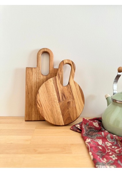 Kahverengi 2'li Kulplu Kesme Tahtası, Pratik ve Şık Mutfak Aksesuarı modelleri