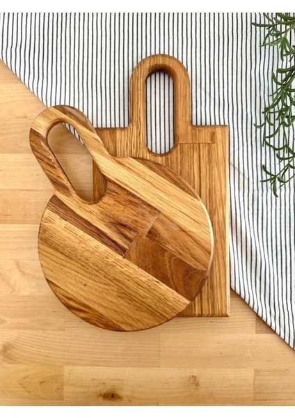 Kahverengi 2'li Kulplu Kesme Tahtası, Pratik ve Şık Mutfak Aksesuarı fırsatları