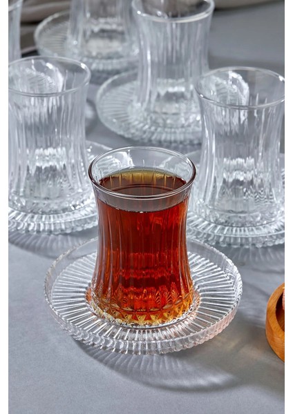 Şeffaf Turuncu Çay Bardağı ve Tabak Seti, Şık ve Estetik Tasarım. fiyatları