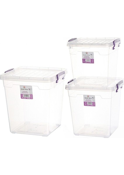 Dikey Saklama Kabı 3'lü Set, 7,7-11-15 L, Turuncu Renk