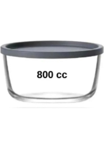 Gri 3'lü Yuvarlak Saklama Kabı 800 Cc, Kapaklı, Pratik ve Şık Tasarım fırsatları