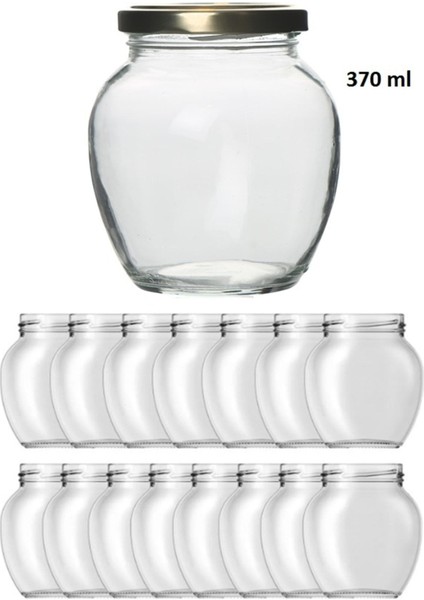 14 Adet 370 ml Şeffaf Cam Yumurta Model Konserve Kavanozu Gold Metal Kapaklı