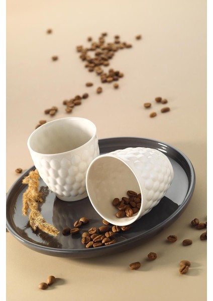 Krem 2 Parça Espresso Kahve Seti, Şık ve Kullanışlı Kahve Hazırlama Seti