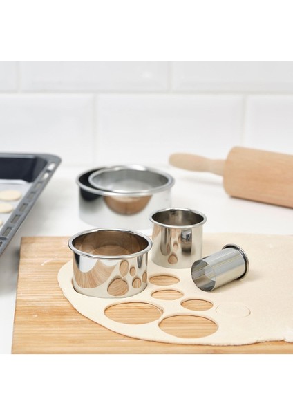 Paslanmaz Çelik 5'li Yuvarlak Hamur Şekillendirici ve Kesici Seti fırsatları