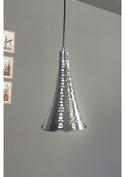 Gri Metal Sarkıt Avize, Salon ve Mutfak Için Şık Aydınlatma Seçeneği