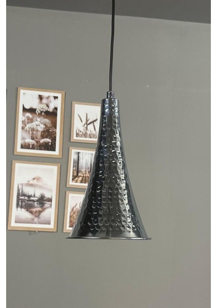 Gri Metal Sarkıt Avize, Salon ve Mutfak Için Şık Aydınlatma Seçeneği modelleri