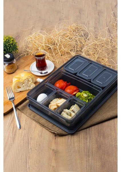 16 Parça Gri Saklama ve Düzenleme Kabı Seti, Kahvaltı Organizasyonu