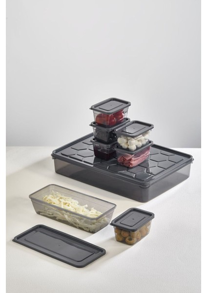 16 Parça Gri Saklama ve Düzenleme Kabı Seti, Kahvaltı Organizasyonu fiyatları
