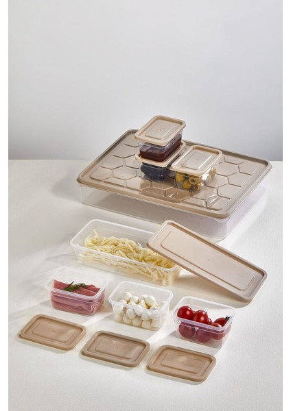 16 Parça Gri Saklama ve Düzenleme Kabı Seti, Kahvaltı Organizasyonu fırsatları