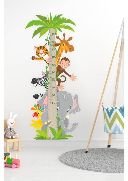 Sevimli Safari Hayvanları Temalı Boy Ölçer Duvar Sticker, Şık ve Eğlenceli Dekorasyon Seçeneği fiyatları