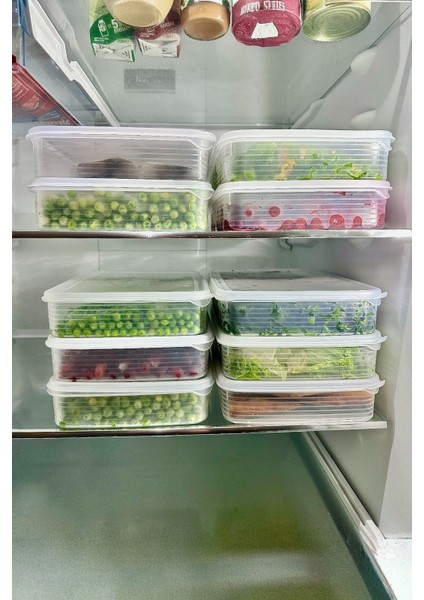 Büyük Boy 10'lu Dikdörtgen Vakumlu Sızdırmaz Saklama Kabı Seti, Beyaz fiyatları