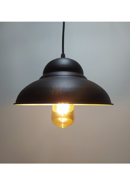 Retro Rustik Metal Avize, Siyah ve Altın Detaylı, Şık ve Vintage Tarzı Işıklandırma fiyatları