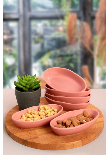 Pembe 14 cm Deniz Çerezlik ve Sosluk Seti, 6 Adet, Şık ve Kullanışlı.