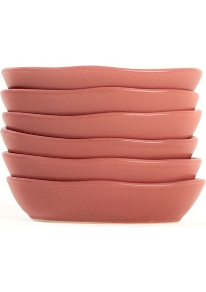 Pembe 14 cm Deniz Çerezlik ve Sosluk Seti, 6 Adet, Şık ve Kullanışlı.