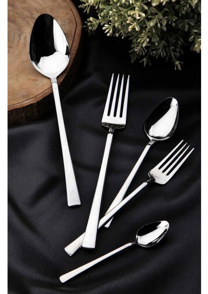 30 Parça Paslanmaz Çelik Kaşık ve Çatal Takımı, Düz Model, Şık ve Dayanıklı fiyatları
