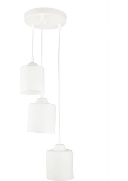 Şık 3'lü Cam Avize, Modern Tasarım ve Parlak Beyaz Renk ile Yaşam Alanınıza Şıklık Katın modelleri