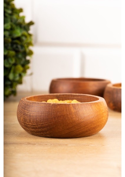 4'lü Doğal Koyu Renk Ahşap Çerezlik Kase Seti, Şık ve Kullanışlı! modelleri