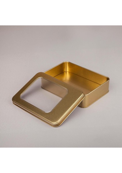 Pencereli Altın Renk Metal Kutu 19X13,5X4,5 Cm, Şık ve Kullanışlı Dekoratif Saklama Kutusu modelleri