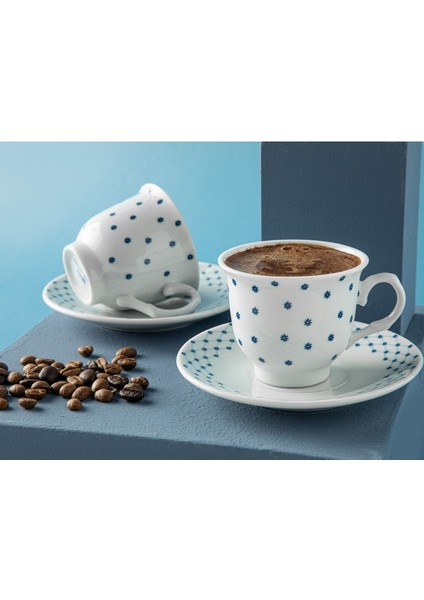 4 Parça Kahve Fincan Takımı, 80 Ml, Mavi, Şık ve Zarif Tasarım fiyatları