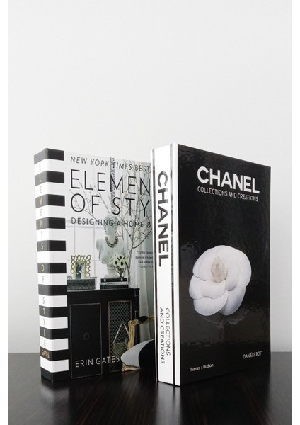 Iki Parçalı Dekoratif Kitap Kutu Seti, Siyah ve Gül Teması, Şık ve Estetik Tasarım